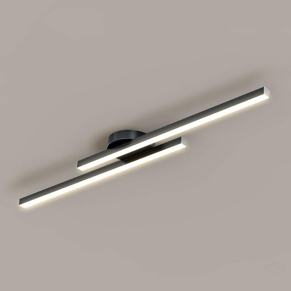 Minimalistisk LED taklampa i aluminium för modern inredning.
