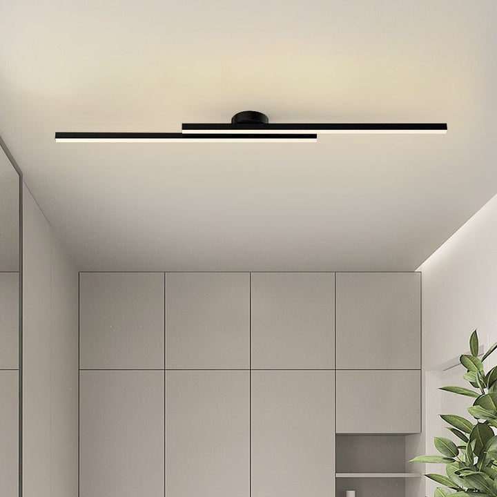 Modern minimalistisk LED taklampa för vardagsrum, med varmt/vitt ljus.