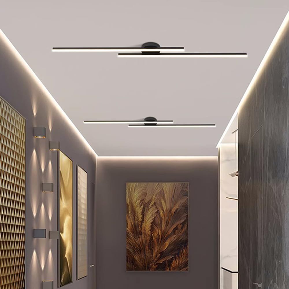 Långsmal minimalistisk LED taklampa i aluminium för modern stil.
