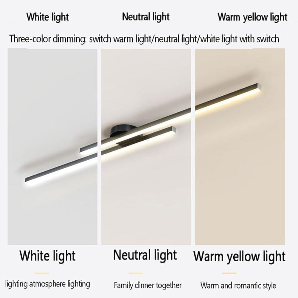 Elegant LED belysning i aluminium, minimalistisk taklampa för designhem.