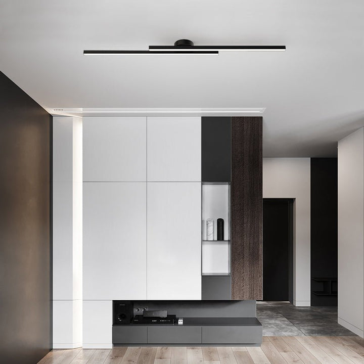 Aluminium taklampa med LED, stilfull och dimbar för sovrumsbelysning.