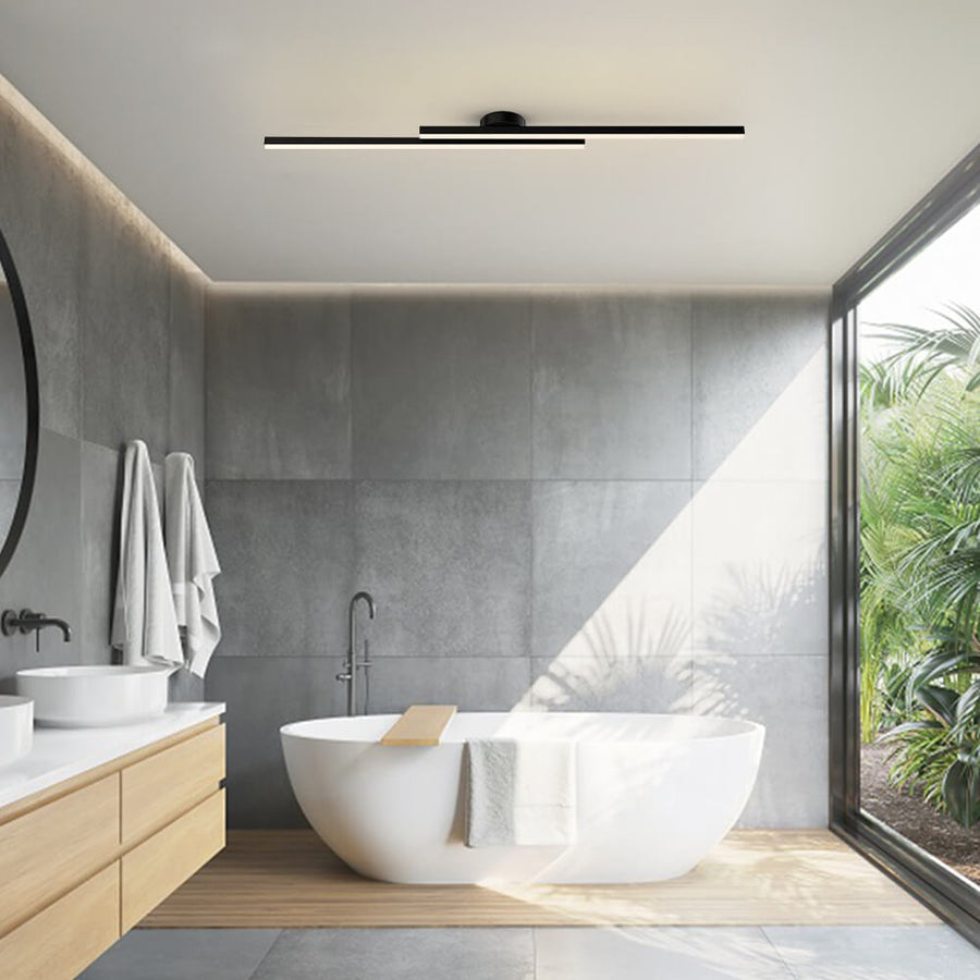 Rund LED taklampa i minimalistisk design, borstad aluminium finish.