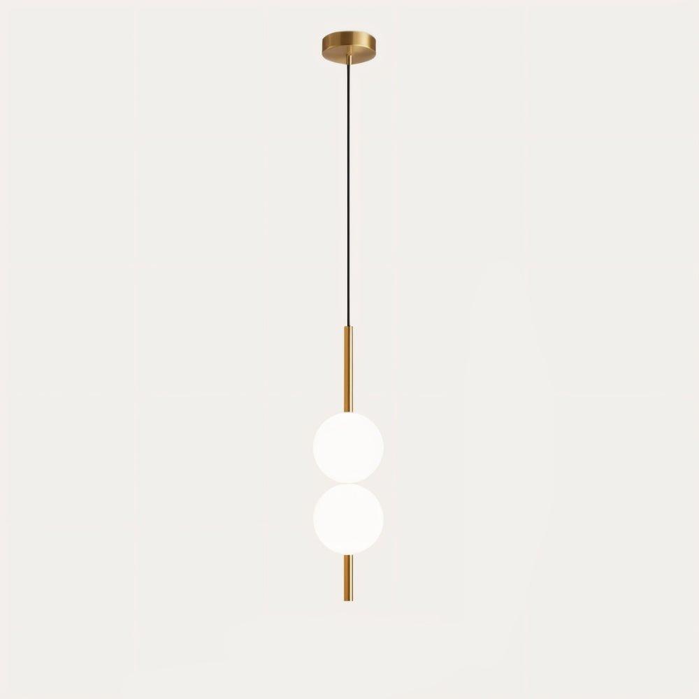 Modern minimalistisk pendellampa. Vertikal LED-taklampa i svart/mässing för vardagsrum, sovrum, hall.