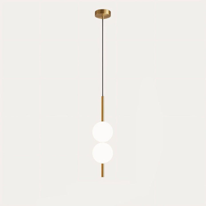 Modern minimalistisk pendellampa. Vertikal LED-taklampa i svart/mässing för vardagsrum, sovrum, hall.