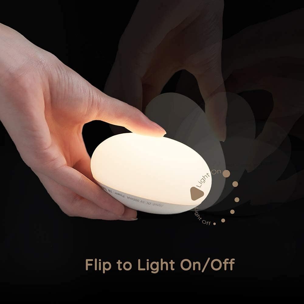 Dimbar silikonlampa med USB-laddning, bärbar för barnrum och amning. Mjukt ögonvänligt ljus för bebis.