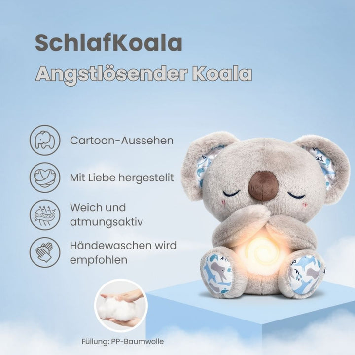 Söt andande koala kramdjur i plysch. Hjälper med stresslindring och är en perfekt insomningshjälp.