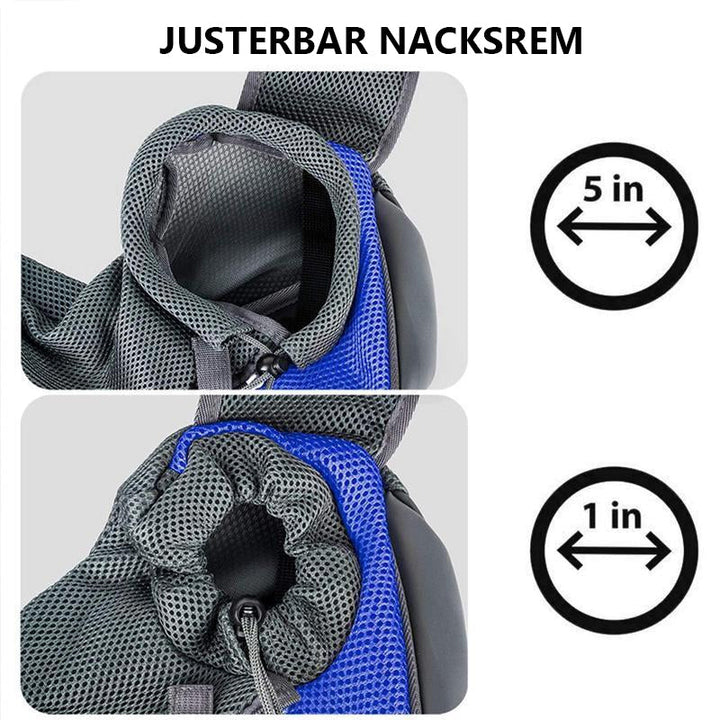 Mjuk husdjursbärväska för smådjur, grön färg, med vadderad axelrem och meshmaterial för promenader och resor.