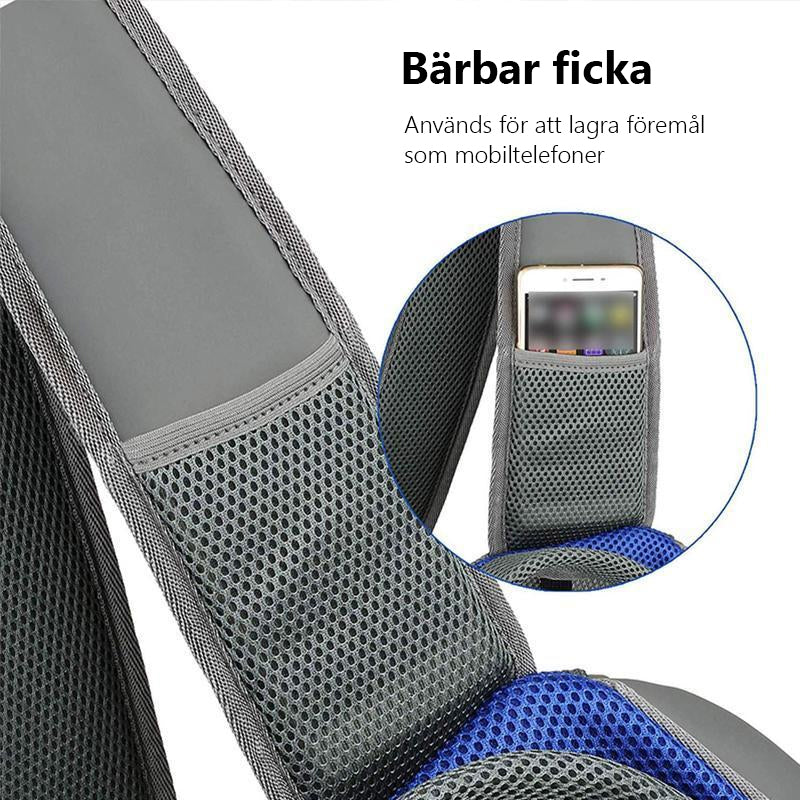 Mjuk husdjursbärväska för smådjur, grön färg, med vadderad axelrem och meshmaterial för promenader och resor.