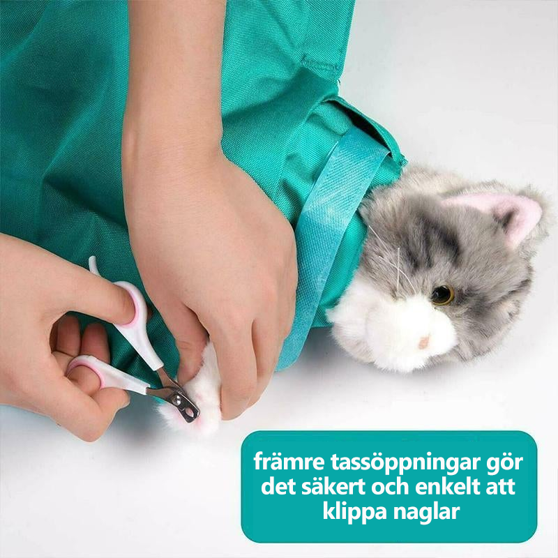 "Mjuk justerbar katt resepåse grön canvas, bärrem, två kardborreöppningar, bekväm för resor, slitstarkt tyg."