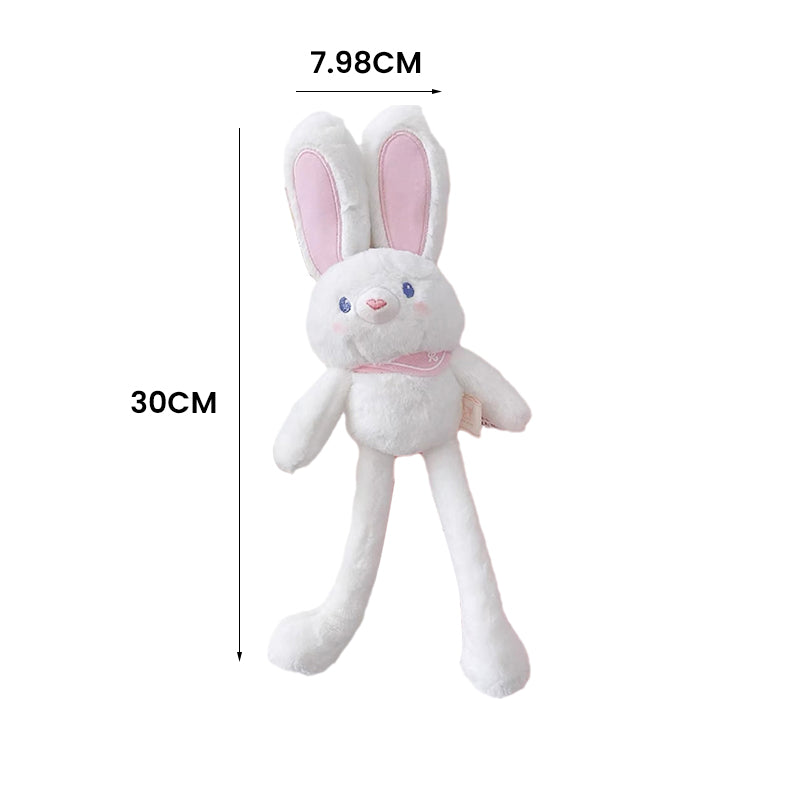 "Mjuk kanin plyschleksak i djurdesign, 30 cm, i rosa och ljusa nyanser för påskens glädje. Perfekt för barn och dekoration."