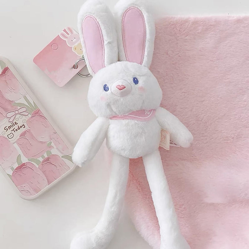 "Mjuk kanin plyschleksak i djurdesign, 30 cm, i rosa och ljusa nyanser för påskens glädje. Perfekt för barn och dekoration."