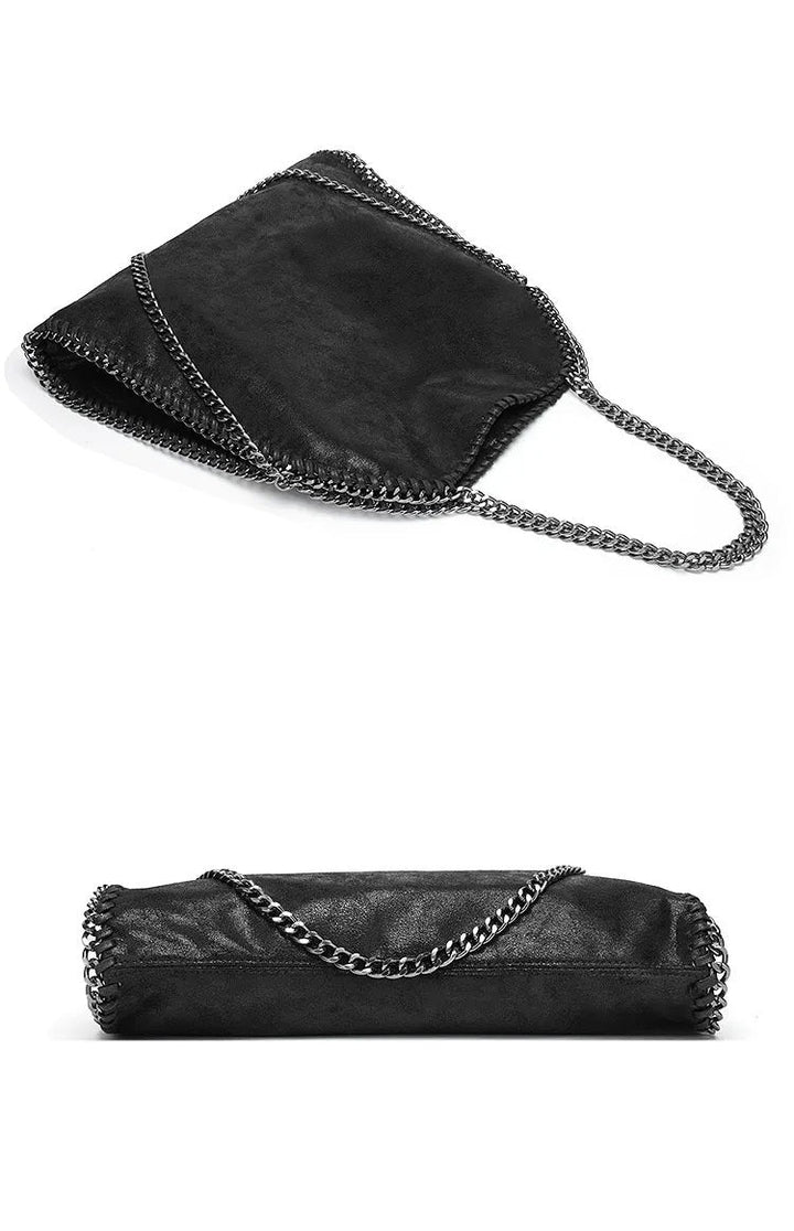 Mjuk lyxig dam axelremsväska med elegant kedja, en stilren modeaccessoar för kvinnor.