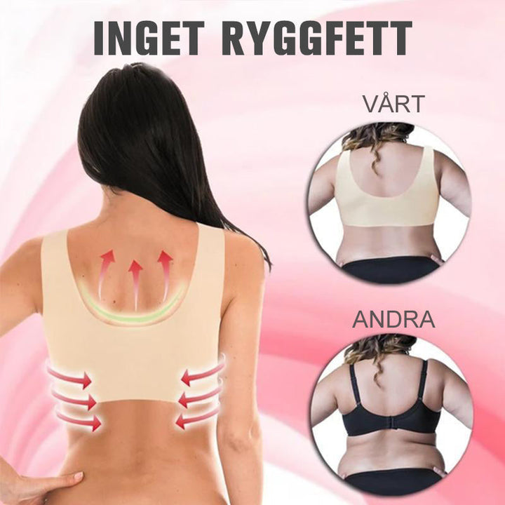 "Mjuk och stödjande sport-BH för damer, grå, med breda axelband och andningsbara material, sömlös och bekväm."