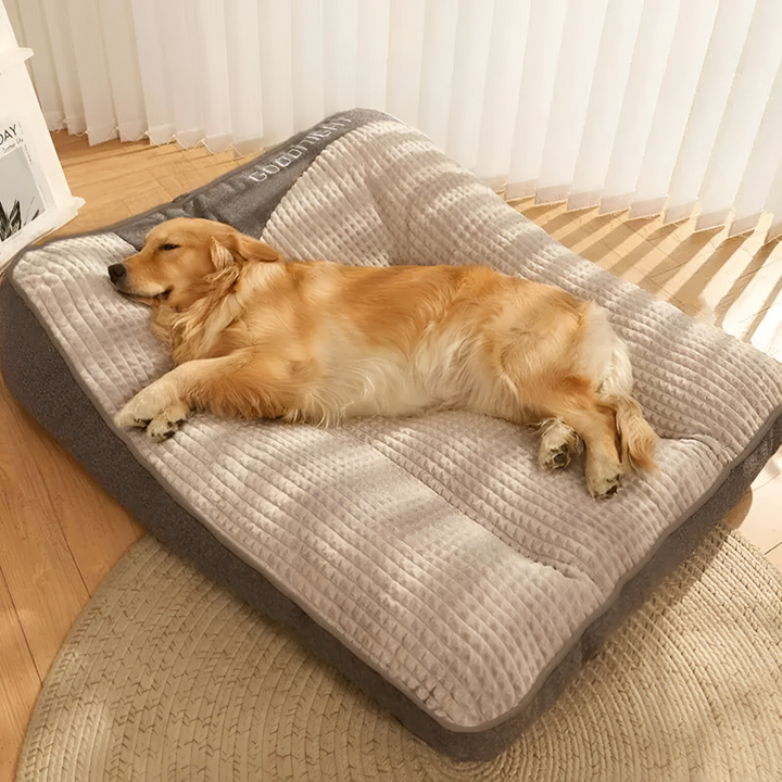 Brun anti-stress hundbädd XL-3XL. Lugnande design för djupsömn och stödjande komfort.