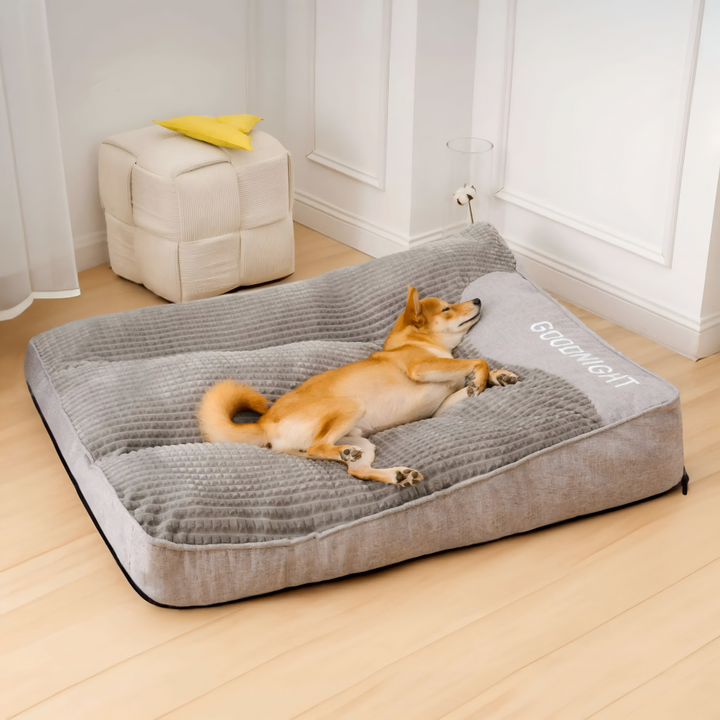 Brun, mjuk anti-stress hundbädd XL. Ger din hund en avkopplande plats för djup och ostörd sömn.