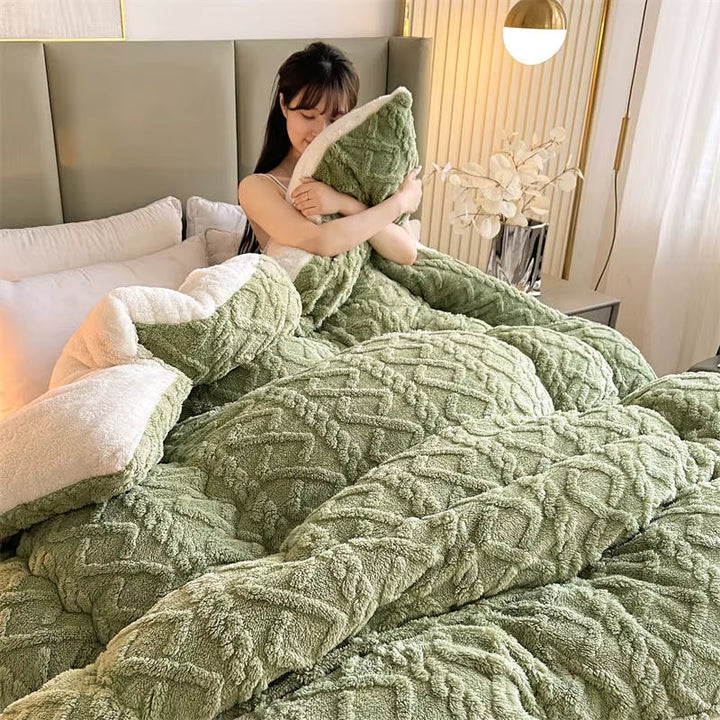 Tyngd filt av kashmir för vardagsrummet, kombinerar design med djup avkoppling.