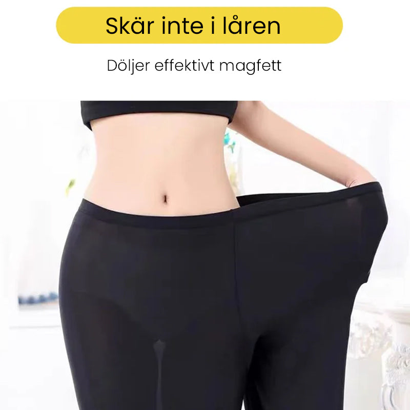 "Mjuka andas säkerhetsbyxor för kvinnor i elastiskt issilke, med vågiga manschetter och höftlyftande design."