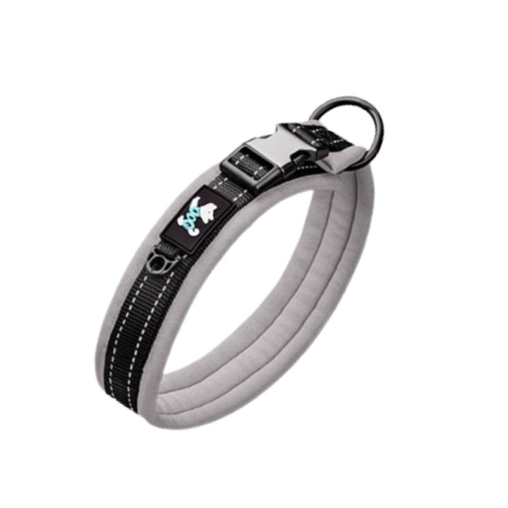 Justerbart hundhalsband i slitstarkt neopren, perfekt för valpar och vuxna hundar.