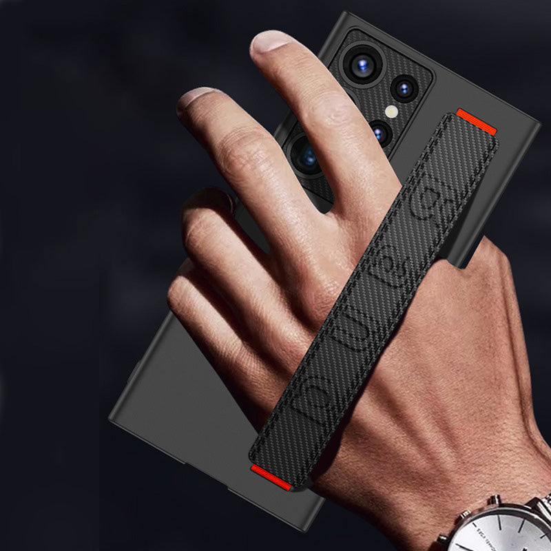 "Mobilarmband med ställbart stativ, säkerhetsarmband, svart för Samsung Galaxy S23/S22-serien, elegant och funktionellt."