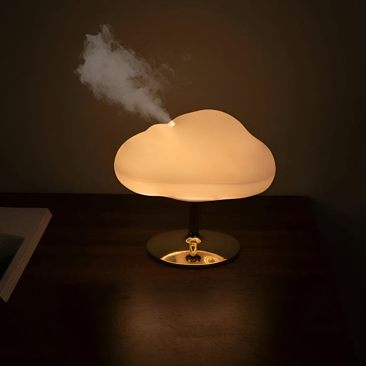 Lugnande aromaterapi diffuser med LED-ljus för bättre sömn. Stilren luftfuktare för sovrummets inredning.