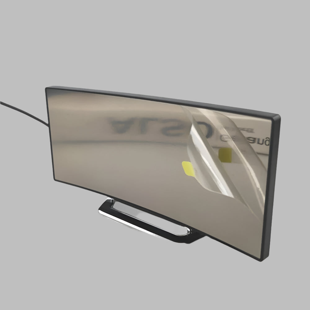 Vit modern LED-väckarklocka med böjd skärm. Perfekt digital klocka för skrivbordet eller ett stilrent sovrum.