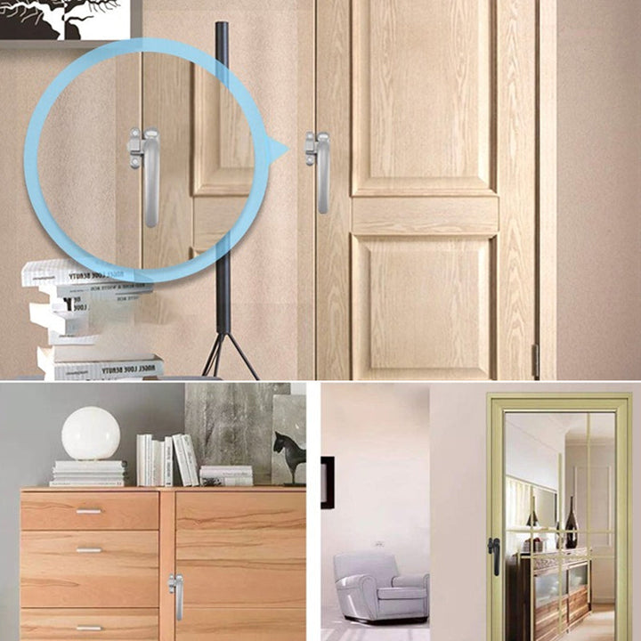 "Modern casement dörr- och fönsterhandtag i aluminium, svart finish, ergonomisk design med omvänd funktionalitet."