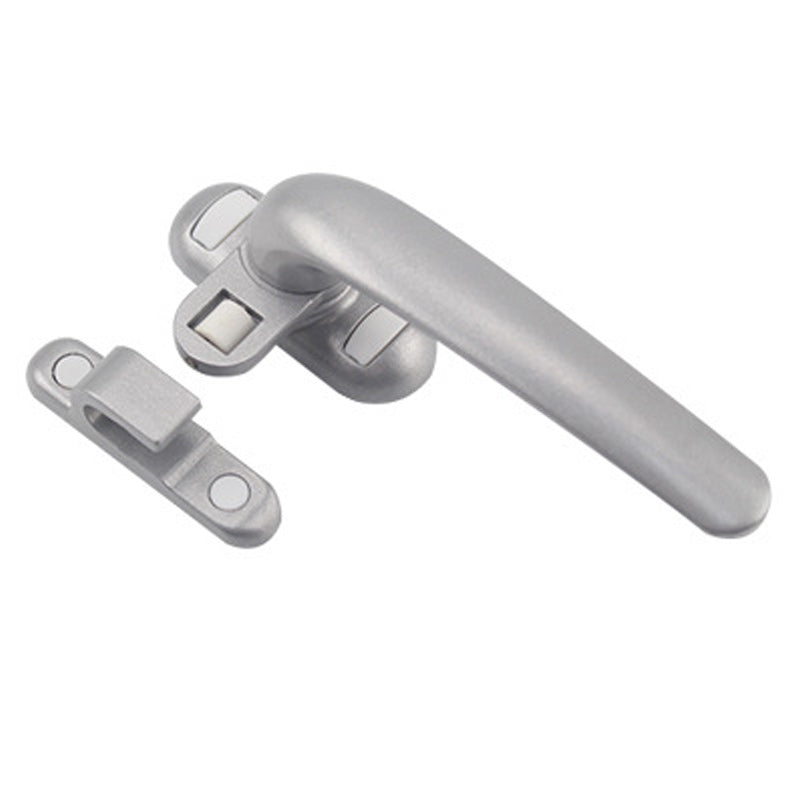 "Modern casement dörr- och fönsterhandtag i aluminium, svart finish, ergonomisk design med omvänd funktionalitet."
