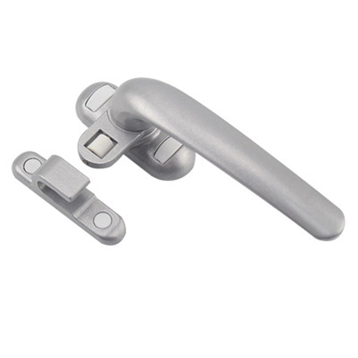 "Modern casement dörr- och fönsterhandtag i aluminium, svart finish, ergonomisk design med omvänd funktionalitet."