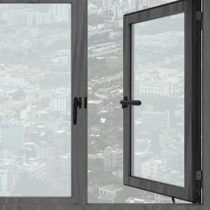 "Modern casement dörr- och fönsterhandtag i aluminium, svart finish, ergonomisk design med omvänd funktionalitet."