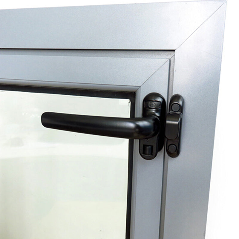 "Modern casement dörr- och fönsterhandtag i aluminium, svart finish, ergonomisk design med omvänd funktionalitet."