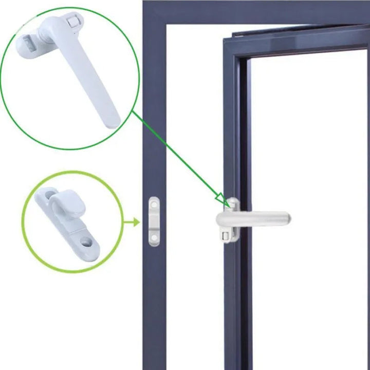 "Modern casement dörr- och fönsterhandtag i aluminium, svart finish, ergonomisk design med omvänd funktionalitet."
