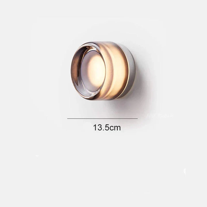 LustreLume designvägglampa, modern cirkulär LED-belysning. Perfekt som sovrumslampa eller hallbelysning.