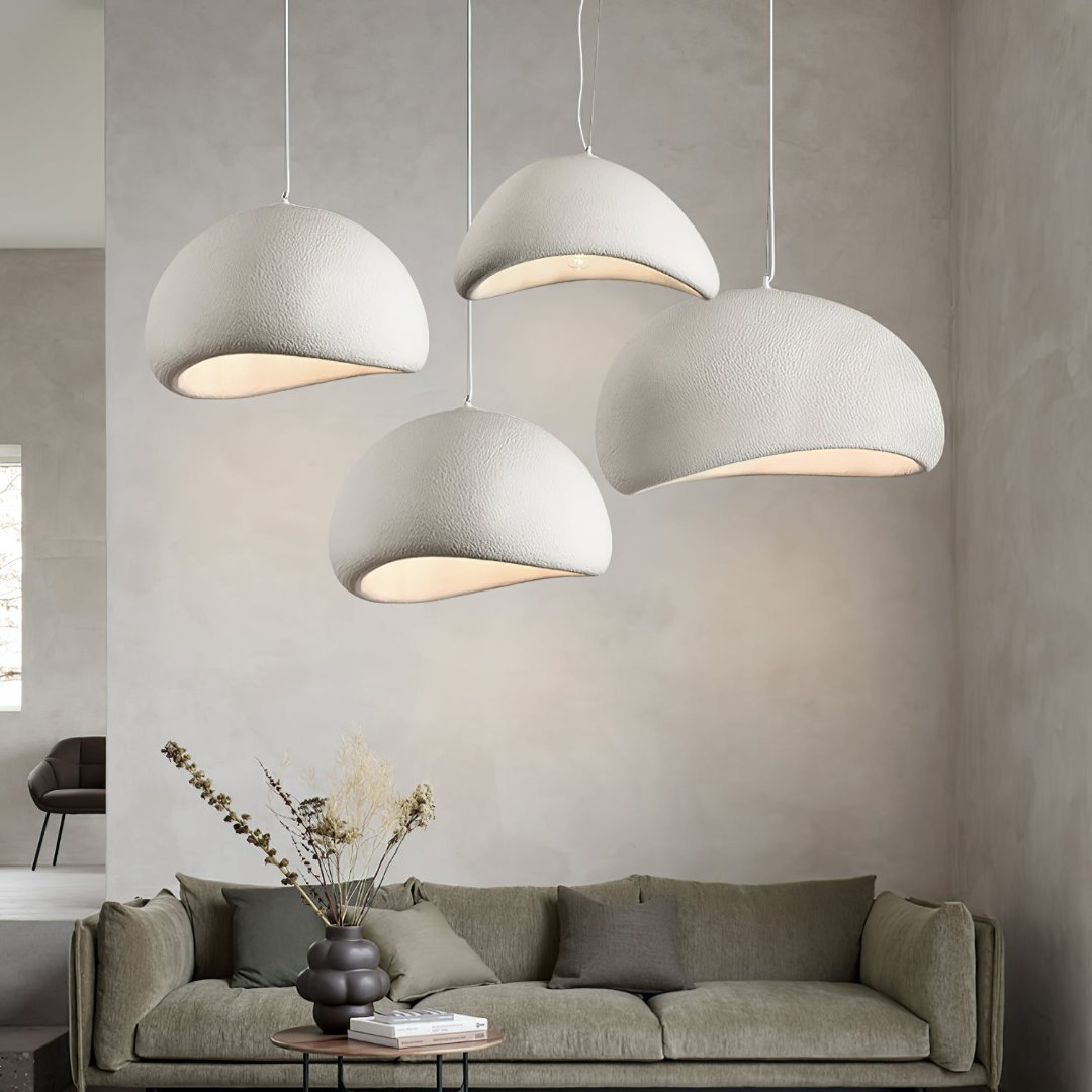 Modern taklampa med dimbar funktion. Design belysning för vardagsrum.