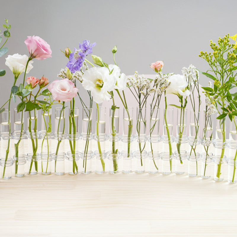 "Modern hängd blomvas av glas, flexibel och kreativ dekoration för hem och kontor, elegant och stilren design."