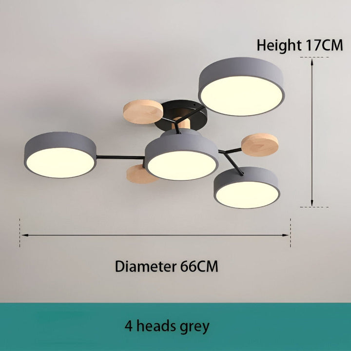 Minimalistisk LED taklampa, stilren design och modern inomhusbelysning.