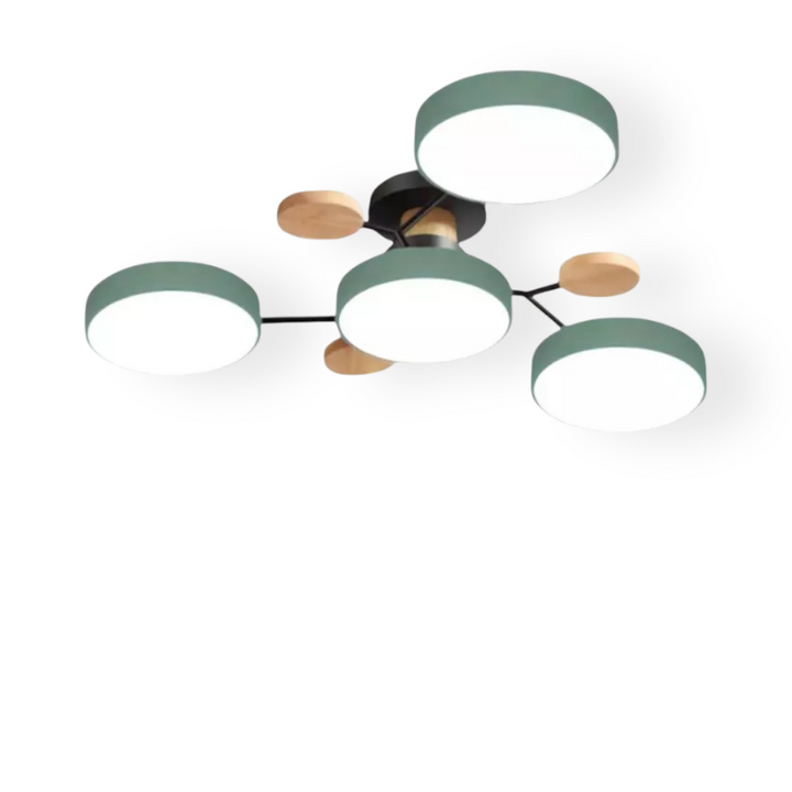 Stilren modern taklampa med LED-belysning. Skapar en inbjudande atmosfär.