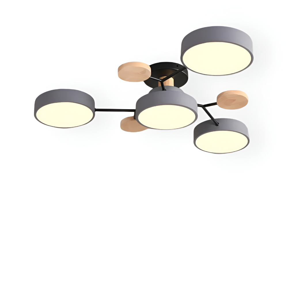 Designad LED taklampa, perfekt som sovrumslampa med sin moderna estetik.