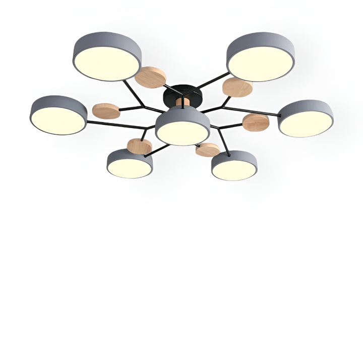 Modern taklampa med LED-belysning. Skapar en elegant och inbjudande atmosfär.