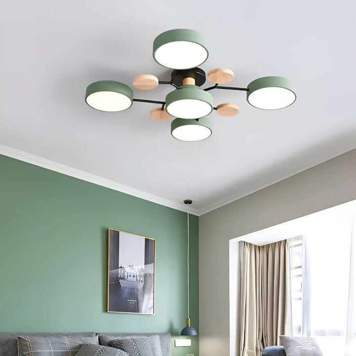 Sovrumslampa i modern stil. LED taklampa med elegant design för rofylld belysning.