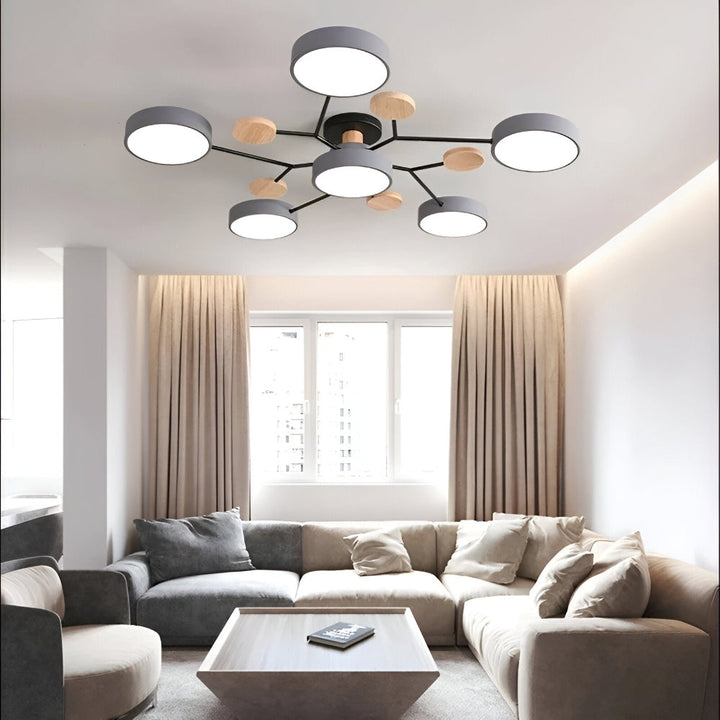Inomhusbelysning: Designad LED taklampa, stilren och modern för alla rum.