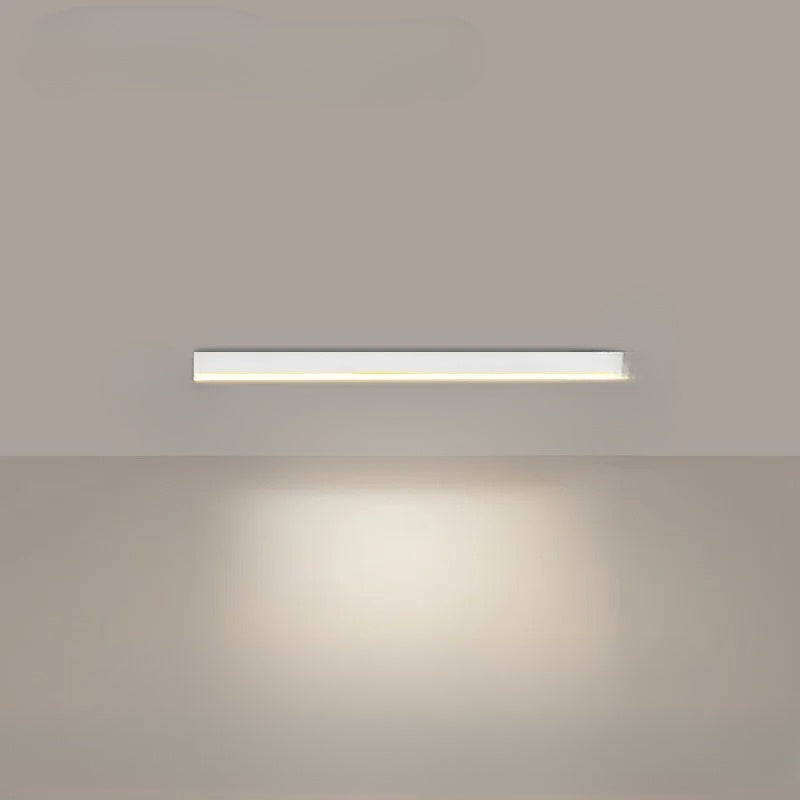 Överblick av modern LED taklampa, skandinavisk design, idealisk för heminredning.
