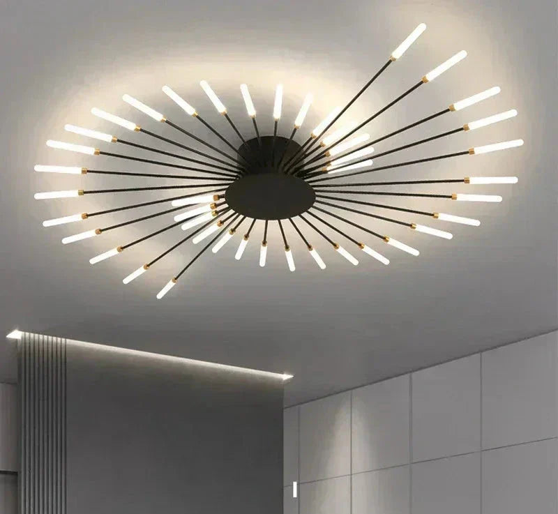 Modern LED taklampa, solstråledesign. Perfekt för vardagsrum & kontor.