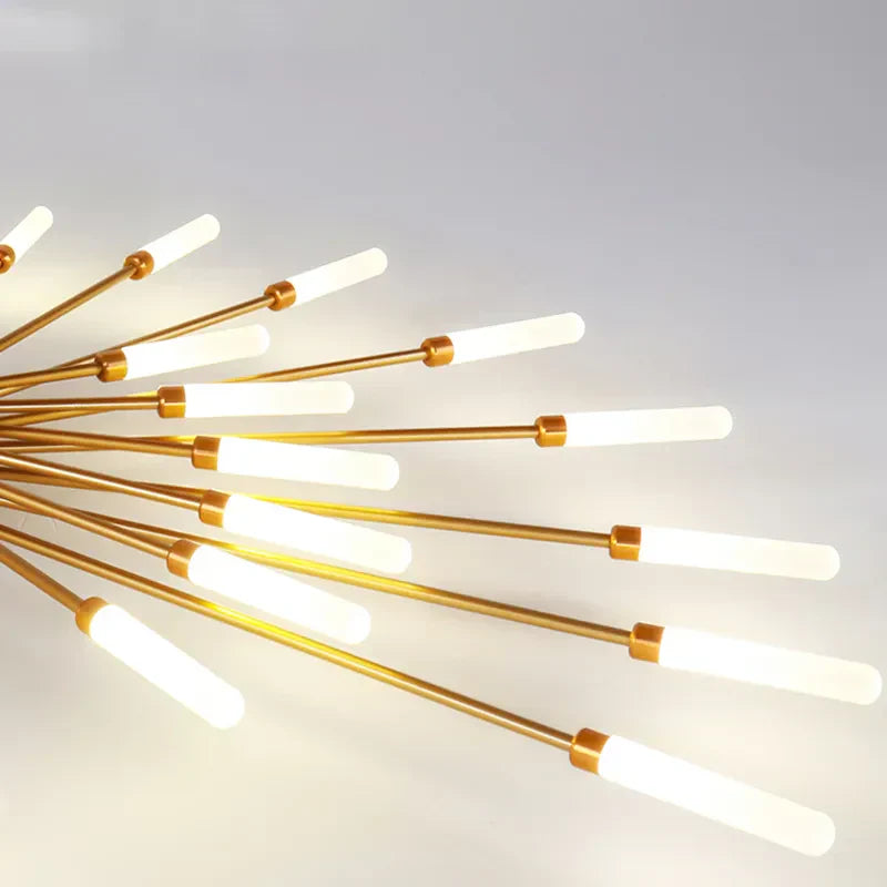 Dimbar modern LED-taklampa, solstråledesign. Passar vardagsrum & matrum.