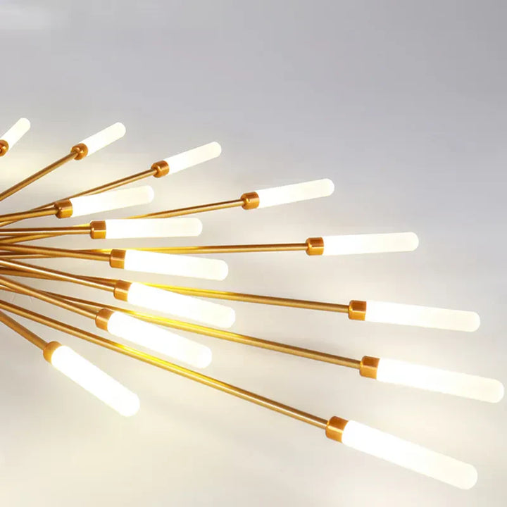 Dimbar modern LED-taklampa, solstråledesign. Passar vardagsrum & matrum.