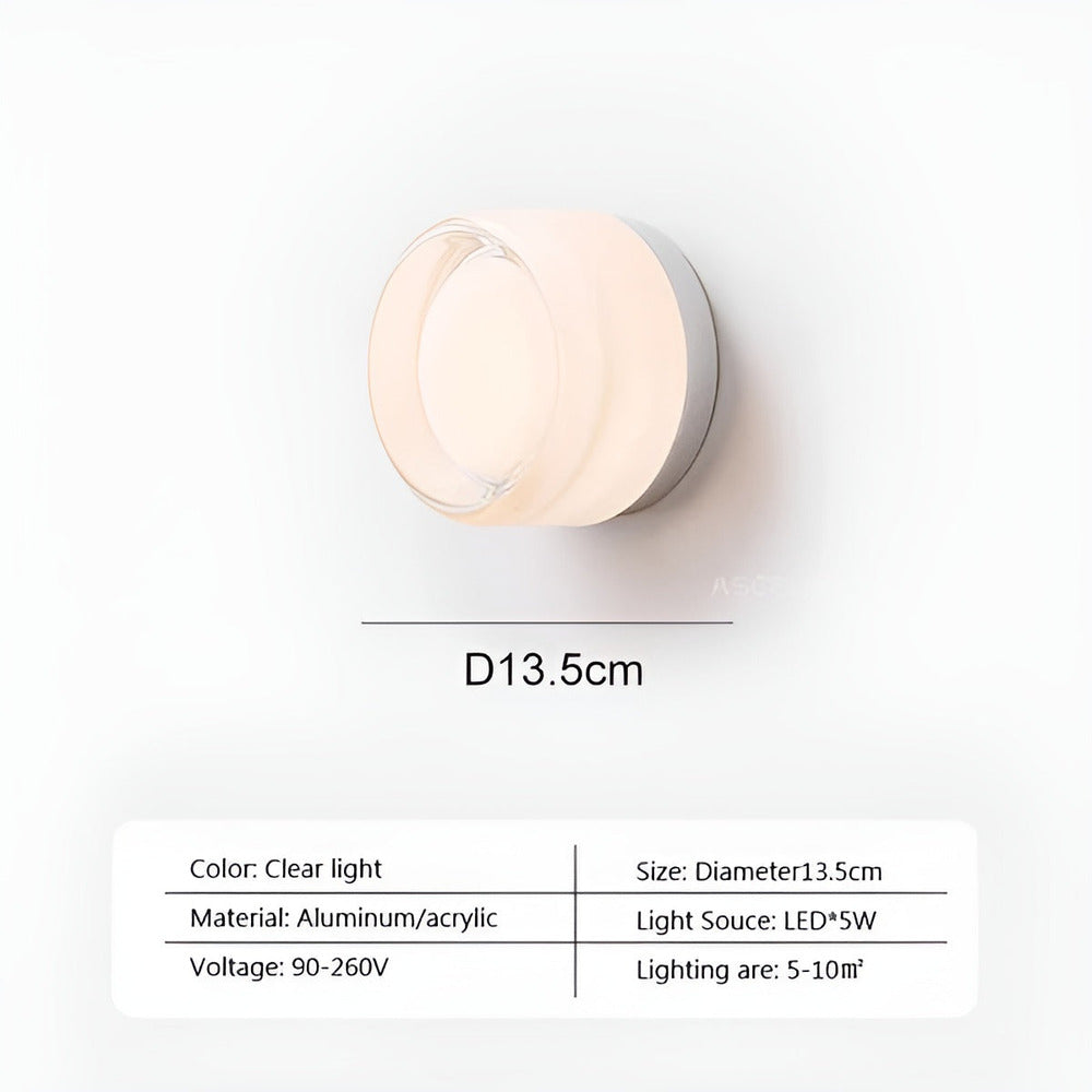LED-vägglampa med gelédesign. Ger mjukt, behagligt ljus för avkopplande atmosfär i modern inredning och belysning.