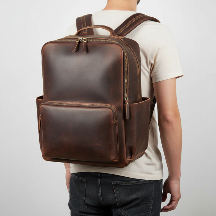 Elegant arbetsväska med stöldskyddad laptopficka. Ryggsäck för säker förvaring av din teknik på jobbet/skolan.