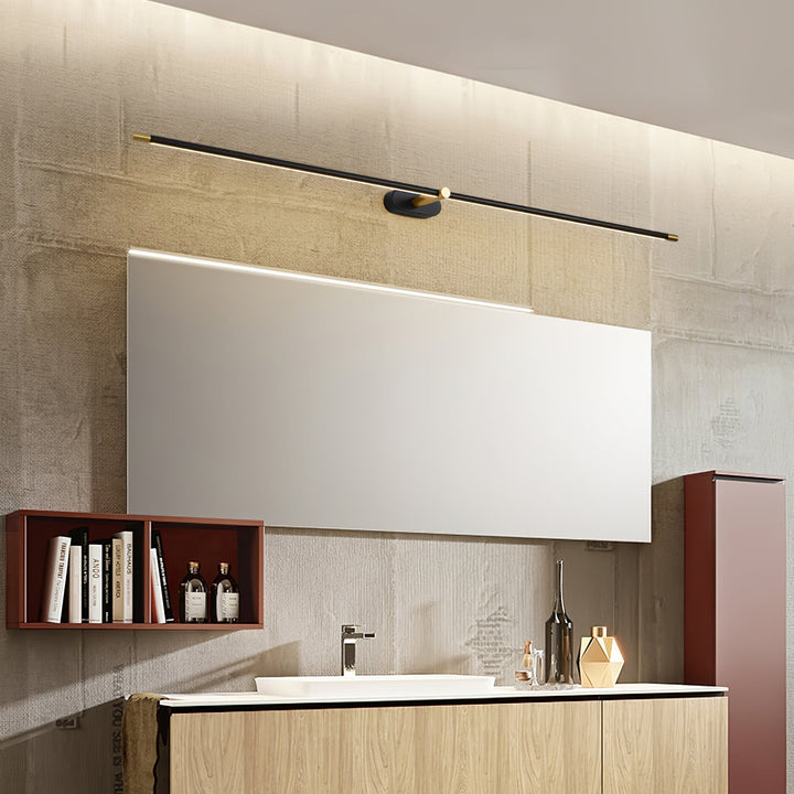 Modern LED badrumslampa, svart och minimalistisk för en ren och fräsch look.