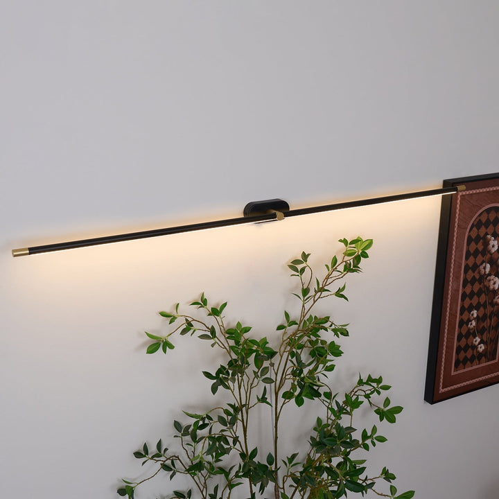 Svart LED vägglampa med enkel installation, perfekt som sovrumslampa med indirekt ljus.