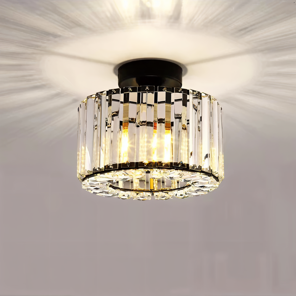 Stilren rund taklampa med energieffektiv LED-belysning, perfekt för att lysa upp sovrummet.