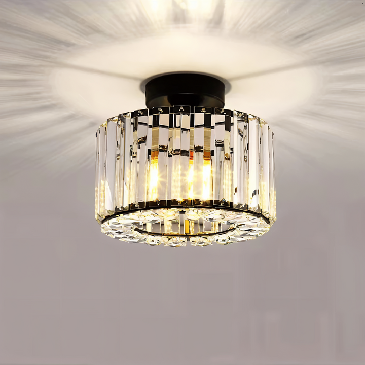 Stilren rund taklampa med energieffektiv LED-belysning, perfekt för att lysa upp sovrummet.